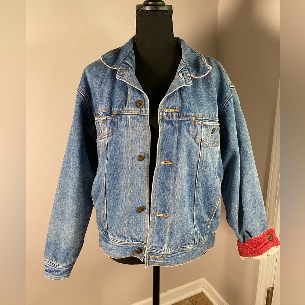 ACA Vintage Small 100% Cotton Stone Washed Blue Denim Jacket